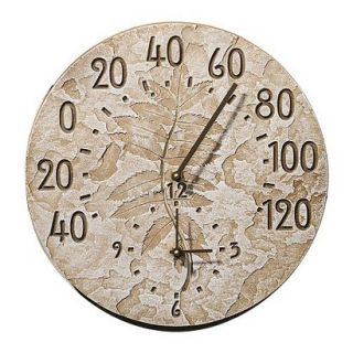 Fossil Sumac Indoor/Outdoor Thermometer and Wall Clock Combo   14.50