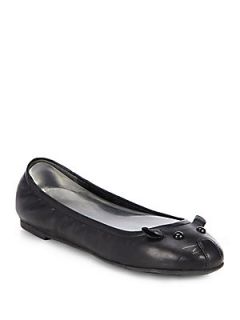 Marc by Marc Jacobs Mouse Leather Ballet Flats   Black