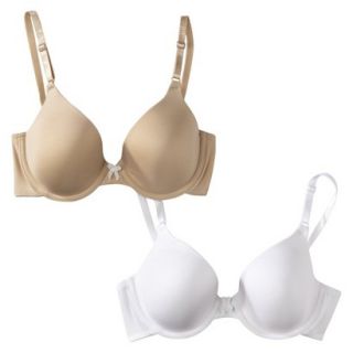 Self Expressions by Maidenform 2 Pack Demi Bra   Latte Lift and White 34D