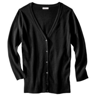 Merona Petites 3/4 Sleeve V Neck Cardigan Sweater   Black XSP