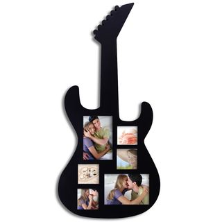 Adeco 6 opening Guitar Picture Collage Black Frame