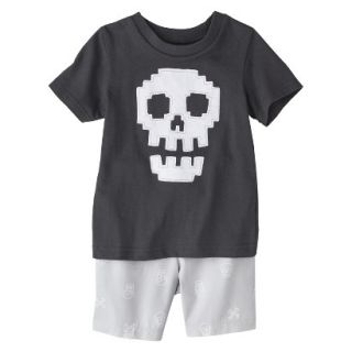Circo Infant Toddler Boys Skull Tee & Short Set   Charcoal 5T