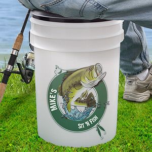 Personalized Fishing Bucket Cooler   Sit n Fish
