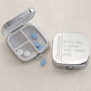 Engraved Silver Personalized Pill Box