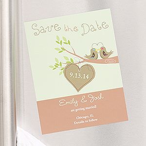 Personalized Save The Date Magnets   Love Birds