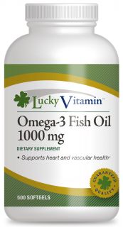 LuckyVitamin   Omega 3 Fish Oil 1000 mg.   500 Softgels