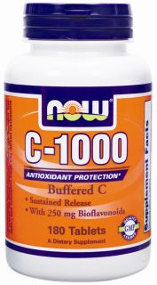 NOW Foods   C 1000 Buffered C Sustained Release   180 Tablets
