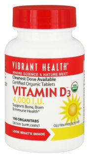 Vibrant Health   Vitamin D3 4000 IU   100 Tablets