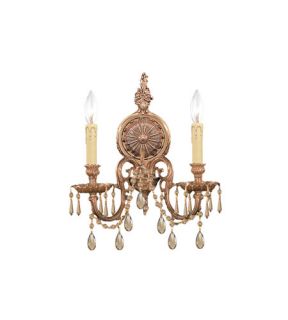 Novella 2 Light Wall Sconces in Olde Brass 2802 OB GTS