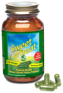 Brightcore Nutrition   Sweet Wheat Organic Wheat Grass Juice Powder   60 Vegetarian Capsules