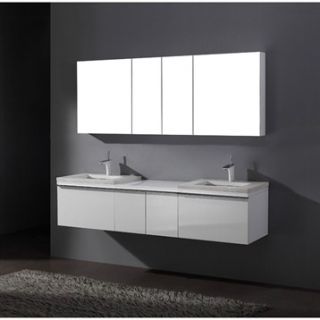 Madeli Venasca 72 Bathroom Vanity with Quartzstone Top   Glossy White