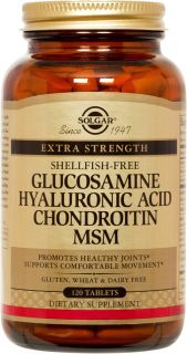 Solgar   Glucosamine Hyaluronic Acid Chondroitin MSM (shellfish free)   120 Tablets
