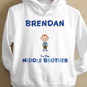 Personalized Boy Cartoon Character Hooded Sweatshirt   Im the Brother