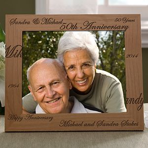 Engraved Wood 8x10 Anniversary Picture Frame   Forever and Always Design