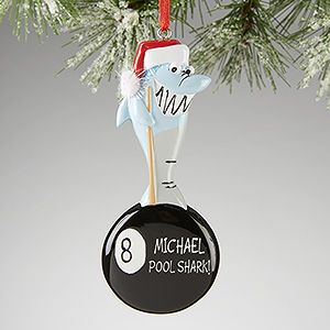 Personalized Christmas Ornaments   Pool Shark
