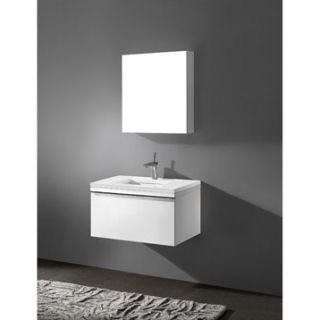 Madeli Venasca 30 Bathroom Vanity with Quartzstone Top   Glossy White