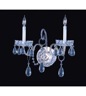 Traditional Crystal 2 Light Wall Sconces in Polished Chrome 1032 CH CL SAQ