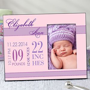 Personalized Baby Picture Frame for Girls   Babys Birth