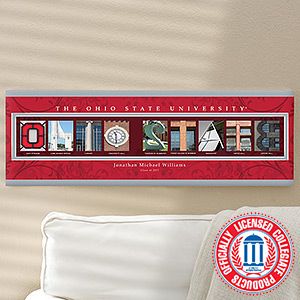 Ohio State Personalized College Campus Photo Letter Art