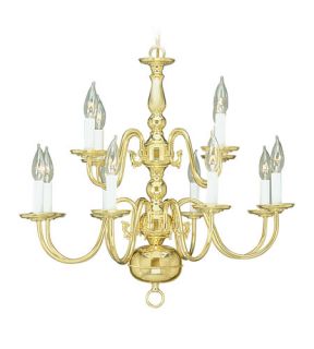 Williamsburg 12 Light Chandeliers in Polished Brass 5012 02