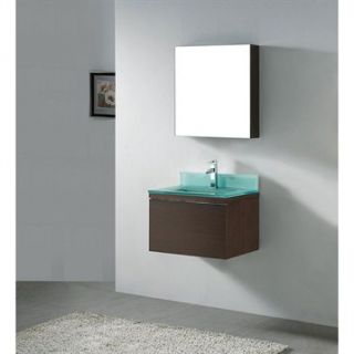 Madeli Venasca 24 Bathroom Vanity with Glass Basin   Walnut