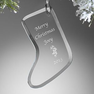 Personalized Christmas Ornaments   Glass Christmas Stocking