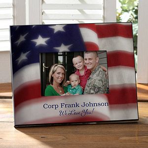 Personalized Patriotic Picture Frame   American Flag