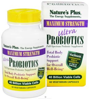 Natures Plus   Ultra Probiotics With ViaShield Maximum Strength   60 Vegetarian Capsules