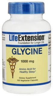 Life Extension   Glycine 1000 mg.   100 Vegetarian Capsules