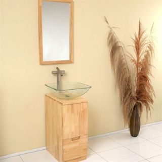 Fresca Brilliante Natural Wood Modern Bathroom Vanity with Mirror