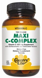 Country Life   Maxi C Complex Vitamin C Time Release 1000 mg.   90 Vegetarian Tablets