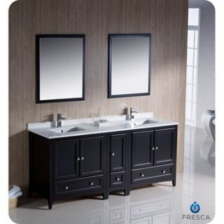 Fresca Oxford 72 Traditional Double Sink Bathroom Vanity with Side Cabinet   Es