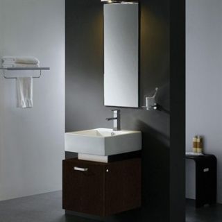 Vigo 18 inch Single Bathroom Vanity with Mirror   Wenge