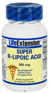 Life Extension   Super R Lipoic Acid 300 mg.   60 Vegetarian Capsules