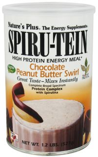 Natures Plus   Spiru Tein High Protein Energy Meal Chocolate Peanut Butter Swirl   1.2 lbs.