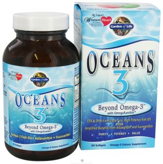 Garden of Life   Oceans 3 Beyond Omega 3 with OmegaXanthin   60 Softgels