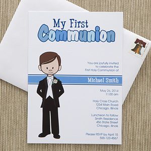 Personalized Communion Invitations   Communion Boy