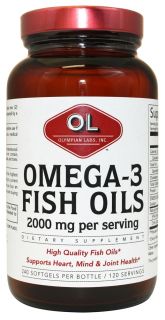 Olympian Labs   Omega 3 Fish Oils From Cold Water Fish Super Size 1000 mg.   240 Softgels