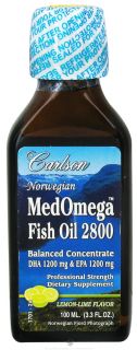 Carlson Labs   MedOmega Fish Oil 2800 Lemon Lime Flavor   3.35 oz.