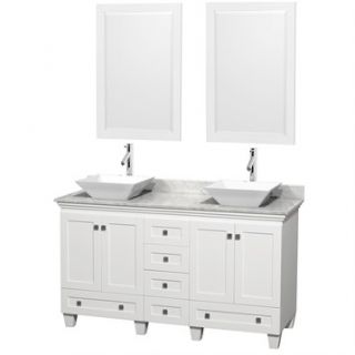 Acclaim 60 Double Bathroom Vanity for Vessel Sinks by Wyndham Collection   Whit