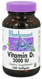 Bluebonnet Nutrition   Vitamin D3 2000 IU   100 Softgels