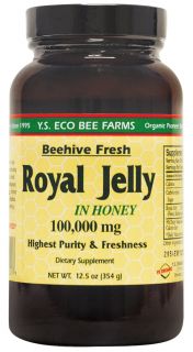 YS Organic Bee Farms   Royal Jelly In Honey Beehive Fresh 100000 mg.   12.5 oz.