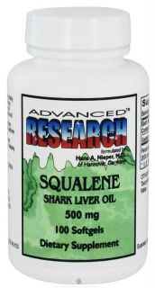 Advanced Research   Squalene Shark Liver Oil 500 mg.   100 Softgels
