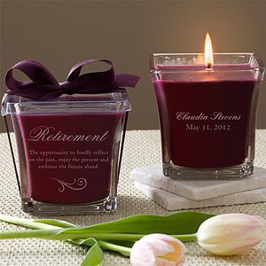 Personalized Mulberry Scented Candles   Happy Retirement