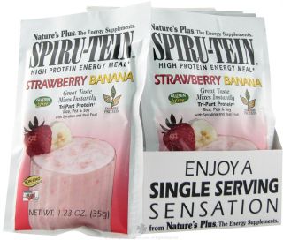 Natures Plus   Spiru Tein High Protein Energy Meal Strawberry Banana   1 Packet