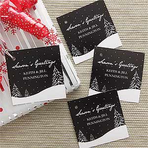 Personalized Christmas Gift Tags   Winter Snowscape
