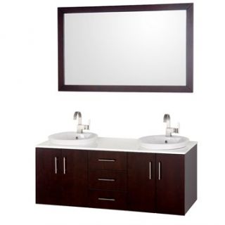 Arrano 55 Double Bathroom Vanity Set by Wyndham Collection   Espresso