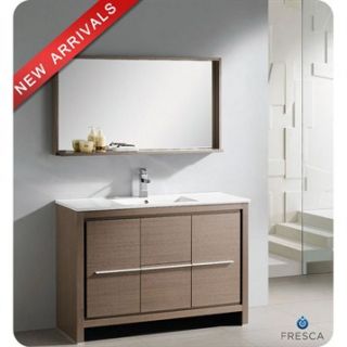Fresca Allier 48 Gray Oak Modern Bathroom Vanity with Mirror