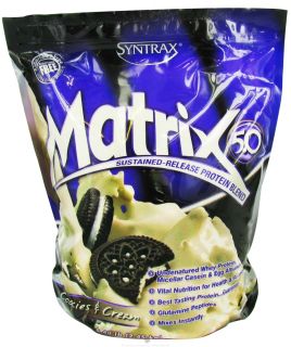Syntrax   Matrix 5.0 Sustained Release Protein Blend Cookies & Cream   5.4 lbs.