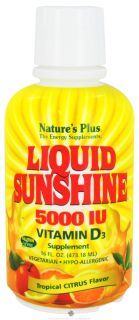 Natures Plus   Liquid Sunshine Vitamin D3 Tropical Citrus 5000 IU   16 oz.